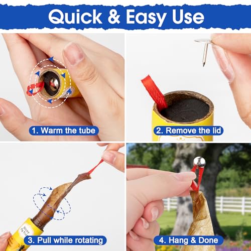 16 Pack Fly Strips Sticky Hanging Fly Trap Indoor Outdoor with Pins - size: 16 pack