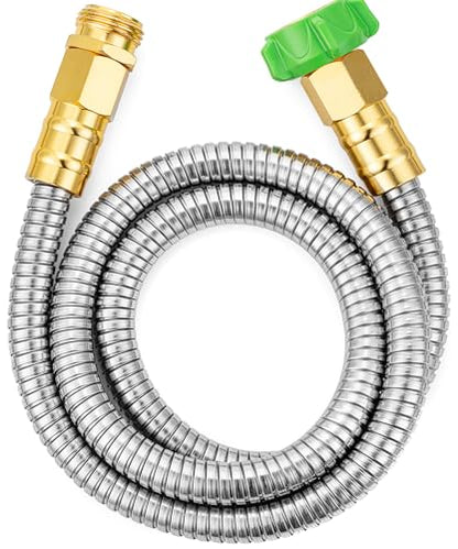 UNCO- Stainless Steel Metal Hose, 4 Feet, No Kink, Short Garden Hose Metal - color: Silver, size: 4 ft