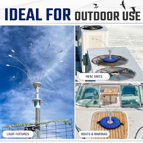 Salcod Bird Deterrent Outdoor, 360° Wind-Powered Stainless Steel Rods, 2ft - size: 2 ft
