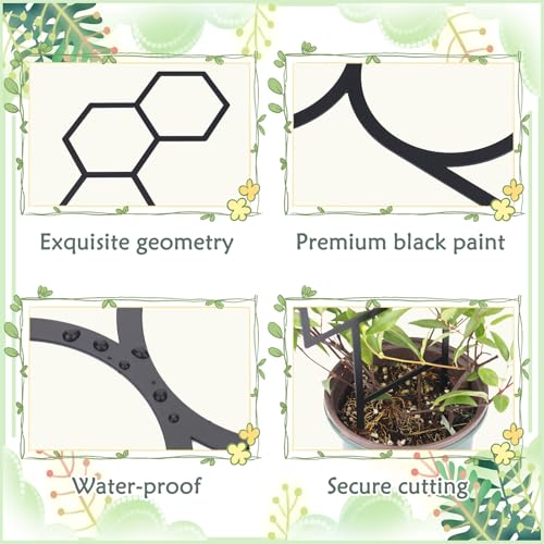 4 Pcs Plant Trellis Indoor Black Small Trellis for Potted Plants - style: Style 1