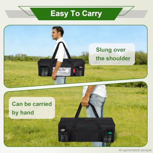 Extra Thick 24" Storage Bag Grill Tool Organizer Pro, BBQ Tool Heavy Duty Bag with Pockets, Double Layer 600D Oxford Cloth Waterproof (2X Thickness), Camping, Tailgating, BBQ Party Gift - style: (2x Thickness)(24" Lx8 Wx8 H)