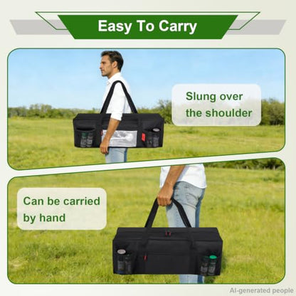 Extra Thick 24" Storage Bag Grill Tool Organizer Pro, BBQ Tool Heavy Duty Bag with Pockets, Double Layer 600D Oxford Cloth Waterproof (2X Thickness), Camping, Tailgating, BBQ Party Gift - style: (2x Thickness)(24" Lx8 Wx8 H)