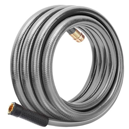 Worth 3/4” x 25 ft Heavy Duty Gray Garden Hose, Male to Female Fittings - color: Gray, size: 3/4" x 25ft' (25feet)