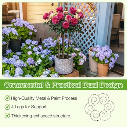 Peony Ring Metal Plant Support Cage 39in Rustproof for Roses