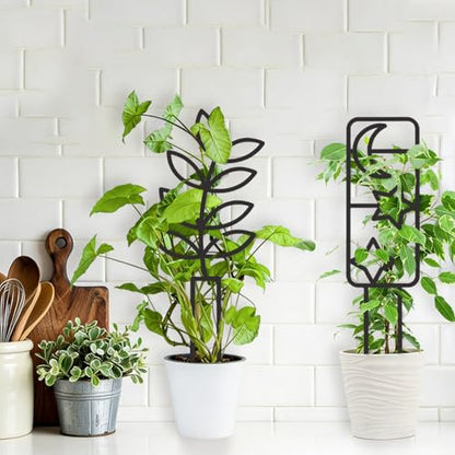 4 Pcs Plant Trellis Indoor Black Small Trellis for Potted Plants - style: Unique