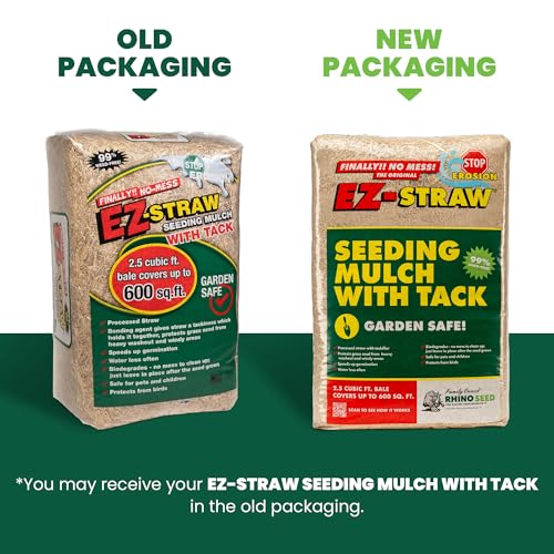 EZ Straw Seeding Mulch with Tack - Biodegradable Organic Processed Straw – 2.5 CU FT Bale (covers up to 500 sq. ft.), multi - size: 2.5 CU FT BALE