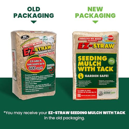 EZ Straw Seeding Mulch with Tack - Biodegradable Organic Processed Straw – 2.5 CU FT Bale (covers up to 500 sq. ft.), multi - size: 2.5 CU FT BALE