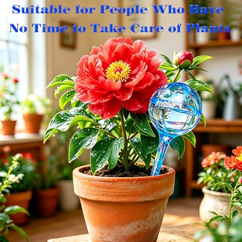 Large 12pcs Plant Watering Globes, Plant Watering Bulb Indoor Potted Plant - color: E. Blue A- Large 12pcs