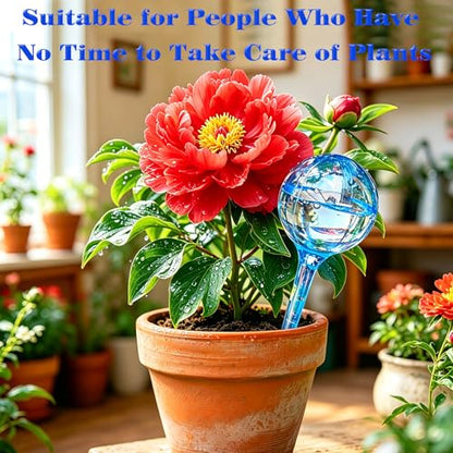 Large 12pcs Plant Watering Globes, Plant Watering Bulb Indoor Potted Plant - color: E. Blue A- Large 12pcs