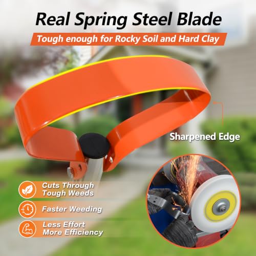 63-Inch Weed Remover Tool with 15° Sharp Spring Steel Blade