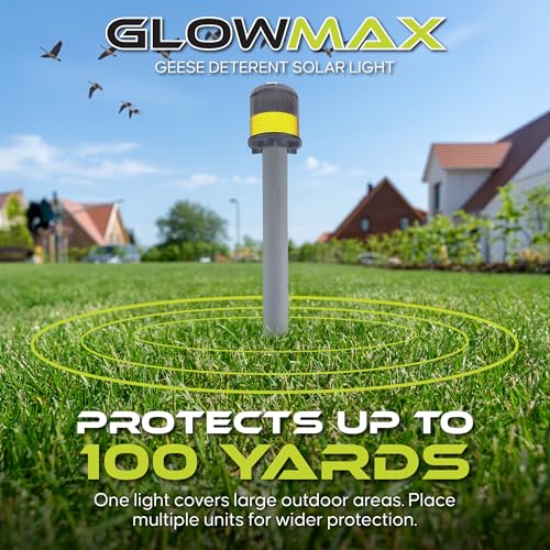 Bird Deterrent Device, Nighttime Solution to Repel Geese and Ducks from Lawns, Flashing Night Light Disrupts Sleeping to Discourage Nesting, Set of 1