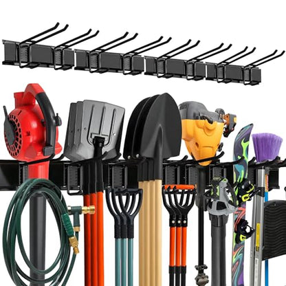 TIDYME Garage Wall Organizer, Shovel Holder Wall Mount, 64" Double Hooks - size: 64", style: Double Hooks