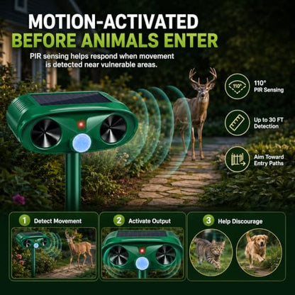 Ultrasonic Deer Repellent Devices & Cat Repellent Outdoor for Plants,Garden