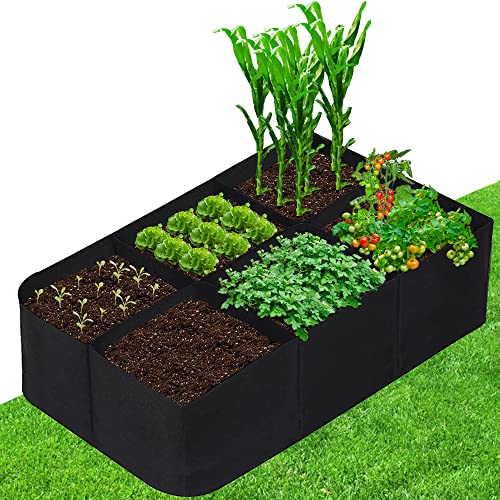 CJGQ Fabric Raised Garden Bed 4x2x1ft Garden Grow Bed Bags for Growing Herbs, Flowers and Vegetables 55 Gallon - size: 4ft*2ft*1ft-1 Pack