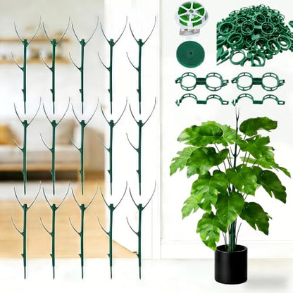 15 Pack Adjustable Stackable Monstera Plant Support Poles Garden Stakes