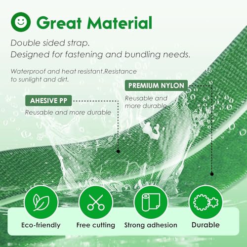 Reusable Fastening Tape Cable Tie, 39 Inch Roll For Cable Management Wire Organizer Plant Support Home Garden Use - color: 39 Inch Greener