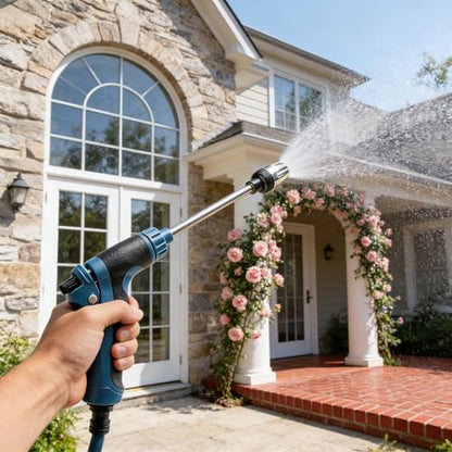 High Pressure Long Rod Car Wash Water Sprinkler Household Car Wash Tool Metal Extension Rod Gardening Hand Tool Extendable Garden Irrigation Wand - color: Blue
