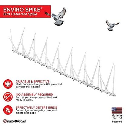 Bird B Gone EnviroSpike Plastic Bird Spikes, 100ft, Clear - size: 100 Feet Long