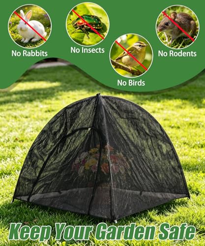 2-Pack Black Pop Up Plant Shade Tent, 22x22x23 Inch 80% Sun Shade Cover - color: Black, size: 22 x 22 x 23 Inch