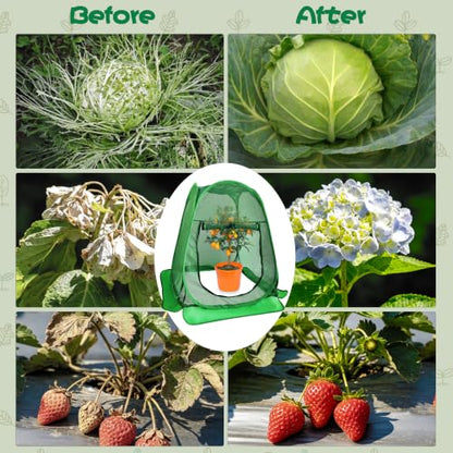 Pop Up Plant Netting Cover 28×28×32” Shade Mesh with Zipper Door Shade Top - size: 70*70*80 2PCS