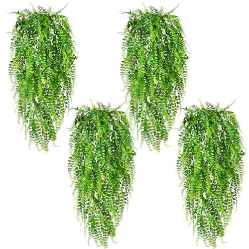 Waipfaru 4Pcs Fake Ferns Fake Hanging Plants Artificial Ferns Vine Greenery - color: Ferns, size: 4Pcs Plants