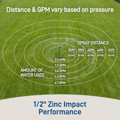 Orbit Tripod Zinc Impact Sprinkler, Adjustable Height - 56667 - style: Zinc Impact Sprinkler