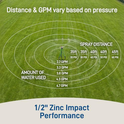 Orbit Tripod Zinc Impact Sprinkler, Adjustable Height - 56667 - style: Zinc Impact Sprinkler