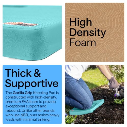 GORILLA GRIP® Extra Thick Foam Kneeling Pad for Gardening 17.5x11 Turquoise - color: Turquoise