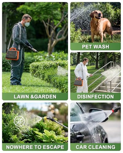 2 Gallon Electric Garden Sprayer, Battery Powered Weed Sprayer with Telescopic Wand, 3 Adjustable Nozzles, Garden Sprayer with Collapsible Tank, Shoulder Strap for Lawn Care, Plant Watering & Cleaning - size: 2gal