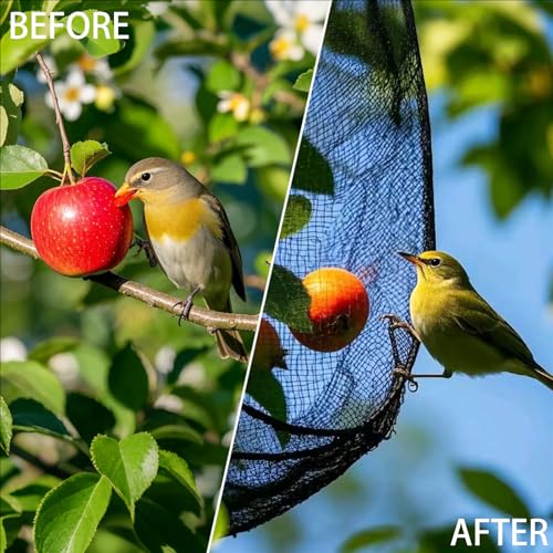 30 x 50 FT Bird Netting for Garden, 1" Square Mesh Size Heavy Duty Nylon Chicken Coop Netting for Blueberry Bushes, Fruit Trees and Vegetable Against Birds, Deer, Squirrels (30X50FT) - size: 30X50FT