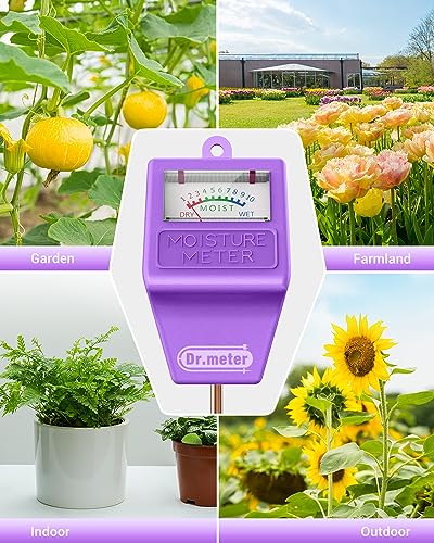 Dr.meter Soil Moisture Meter for Plants, Plant Water Gauge Test Kit - color: Purple