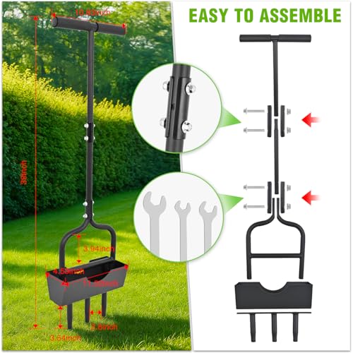 Yesker Lawn Aerator Coring Tool with Soil Core Tray - size: 39 Inches