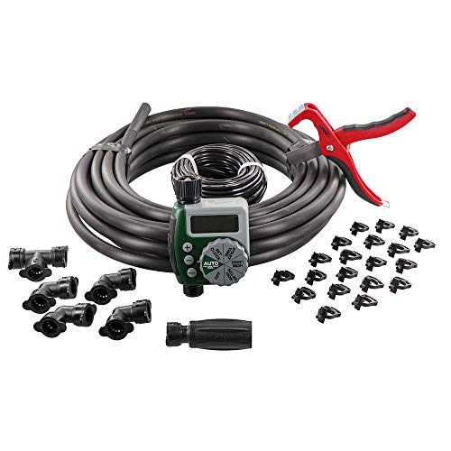 Orbit 61014 Automatic Garden Box Irrigation System - Complete 64 Sq Ft Coverage Kit with Digital Hose Timer & Quick-Connects - style: Traditional Timer