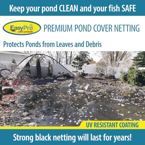EasyPro NP1515 Premium 3/4-Inch Pond Cover Netting, 15' x 15' with 8 Stakes - size: 15' x 15' with 8 stakes, style: Standard 3/4" Mesh