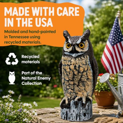Dalen Lifelike Great Horned Owl Decoy Bird Repellent - 16-in Hand-Painted - style: Two Color Great Horned Owl
