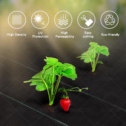 4ftx100ft Weed Barrier Landscape Fabric Heavy Duty, Weed Gardening Ground Cover Mat, Weed Control Garden Cloth, Woven Geotextile Fabric for Underlayment, Commercial Driveway Fabric, Black - size: 4ftx100ft