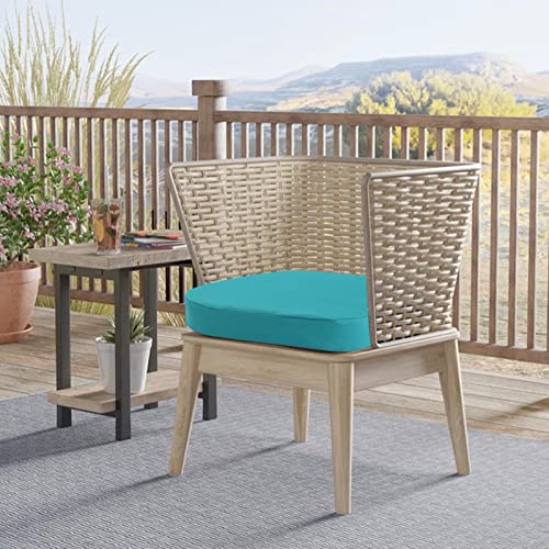 idee-home Outdoor Chair Cushions Set of 4, 19" x 19" D-Shaped - color: Peacock Blue, size: 19 x 19 x 3 Inch