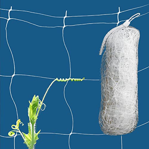 White Trellis Netting 4x100 ft Heavy Duty Garden Netting Polypropylene Plant Support Net for Climbing Vegetables Fruits Flowers - size: 4x100 ft