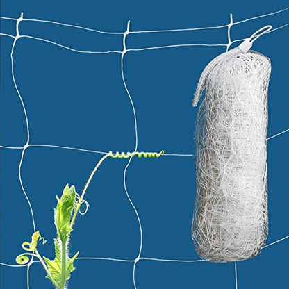 White Trellis Netting 4x100 ft Heavy Duty Garden Netting Polypropylene Plant Support Net for Climbing Vegetables Fruits Flowers - size: 4x100 ft