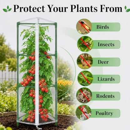 Halatool Garden Tomato Plant Cover Netting, Fits 40–55" Tomato Cages - size: 45 Inch