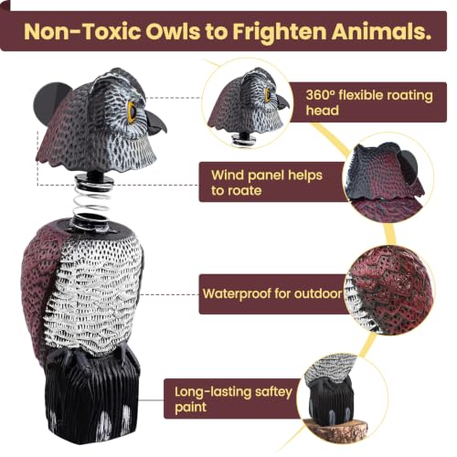 Owl Decoys to Scare Birds Away, Waterproof Owl Statue for Garden - size: Small