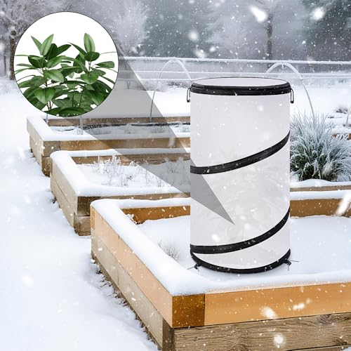 2 Pcs Pop Up Winter Frost Plant Cover, Garden Freeze Protection Tent - color: White-2pcs