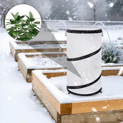 2 Pcs Pop Up Winter Frost Plant Cover, Garden Freeze Protection Tent - color: White-2pcs
