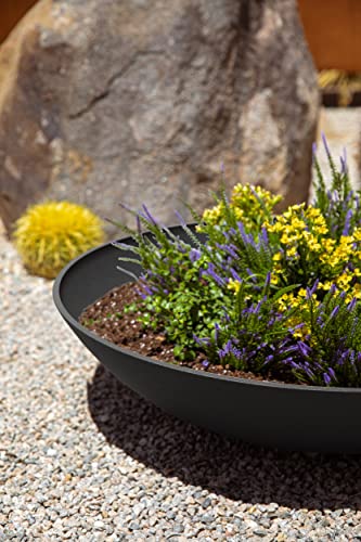 Veradek Mason Series Lane Bowl - Large Outdoor Bowl Planter - color: Black, size: 8"H x 32"DIA 2PK