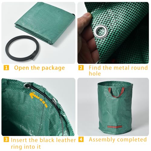 80 Gallon Reusable Yard Waste Bags, 3 Pack, Lawn and Leaf Bags