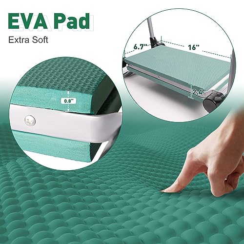 Try & DO Garden Kneeler and Seat with Smart Button-Press Design, Garden Stool with Soft EVA Kneeling Pad and Tool Bag, 2 in 1 Foldable and Lighrweight - color: 1 Pouch, style: Modern