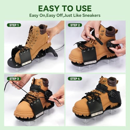 HFH Heavy Duty Lawn Aerator Shoes with Upgraded Ratcheting Buckles