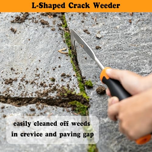 Weed Puller Tool, 2PCS Crack Weeder Garden Weed Pulling Tools Kit