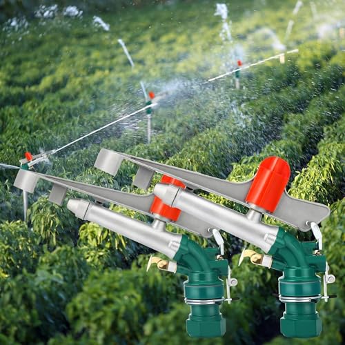 VIHOSE 2 Pcs 2'' Agriculture Irrigation Sprinkler Large Area Farm Gun - size: 2 Inch
