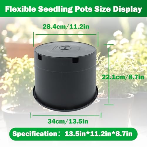 Short 5 Gallon Pot for Plants, Sturdy Plastic Planter Pots with Drainage Holes, Large Plastic Planters, for Seedlings, Succulents - size: 10 Pcs 5 Gallon Short